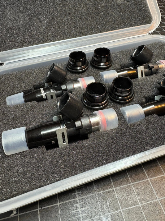 OxyTuned B/D-Series 750cc Fuel Injectors w/ Billet Lowers + VTI Mil-Spec 6” PNP Adapters VTI