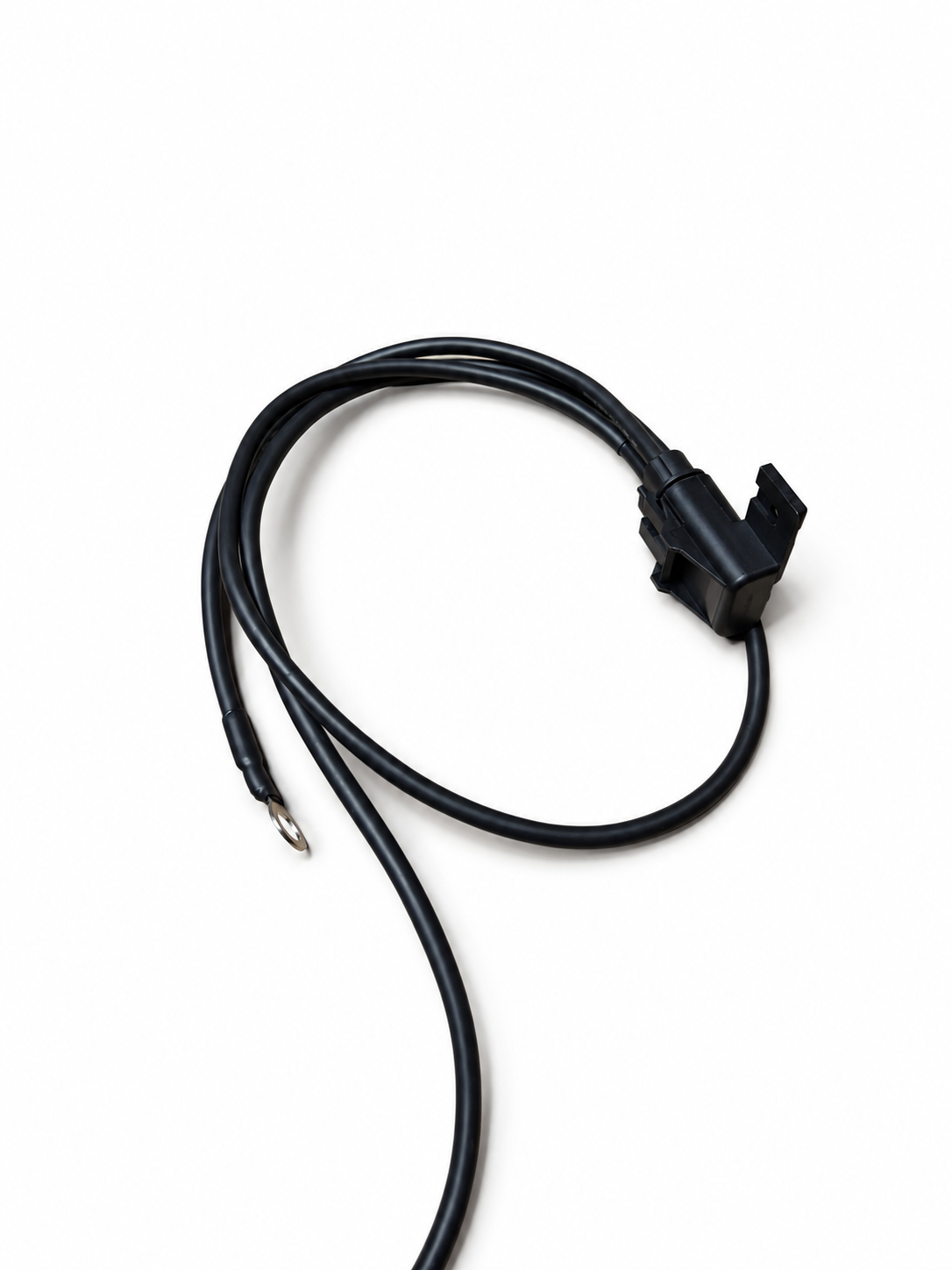 Inline fuse holder and battery-feed wiring on a custom VTI fuel pump relay harness
