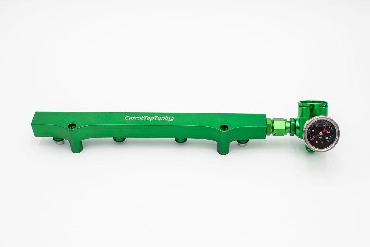 1.8T High Flow Fuel Rail | AN Fitting Ready | Audi Volkswagen V2 Carrot Top Tuning