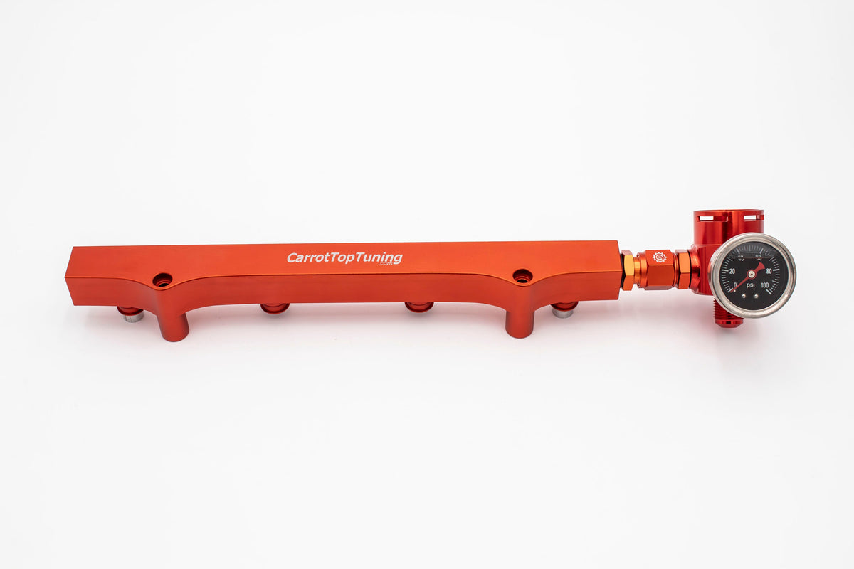 1.8T High Flow Fuel Rail | AN Fitting Ready | Audi Volkswagen V2 Carrot Top Tuning