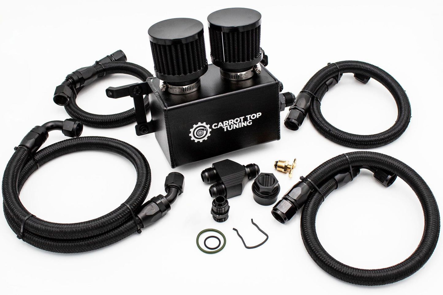 1.8T PnP Dual Breather Oil Catch Can Kit for CTT Cast or Billet Valve Cover - VW MK4 Audi TT Carrot Top Tuning