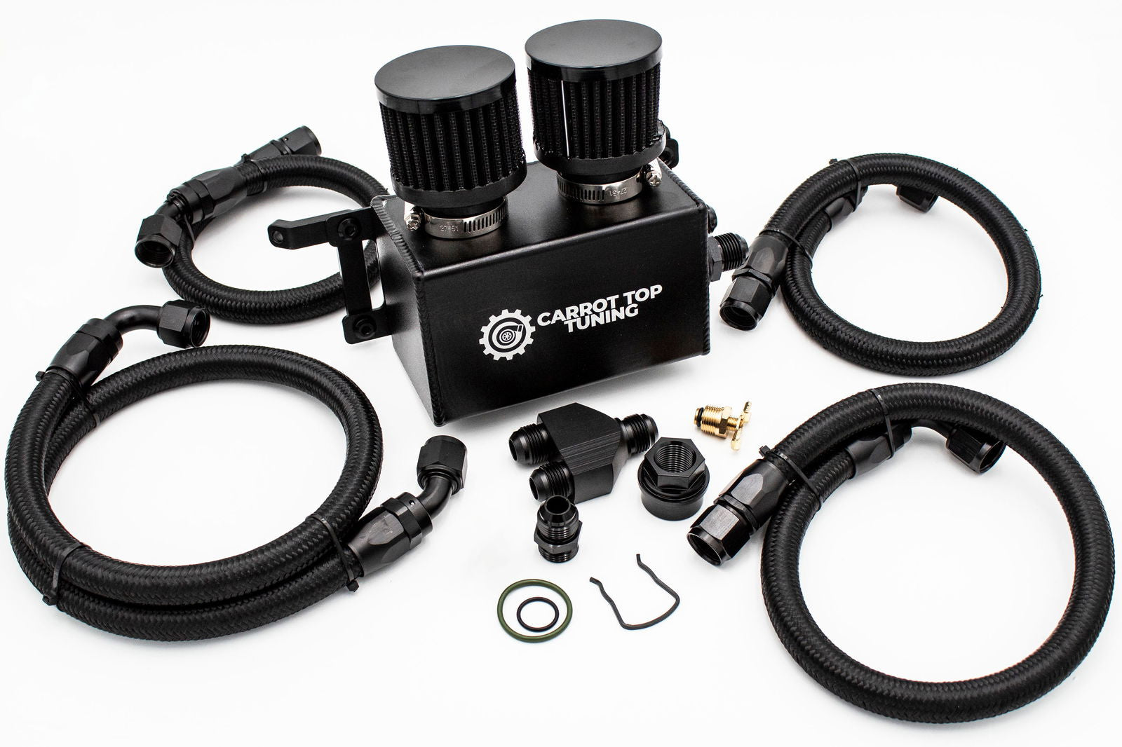 1.8T PnP Dual Breather Oil Catch Can Kit for CTT Cast or Billet Valve Cover - VW MK4 Audi TT Carrot Top Tuning