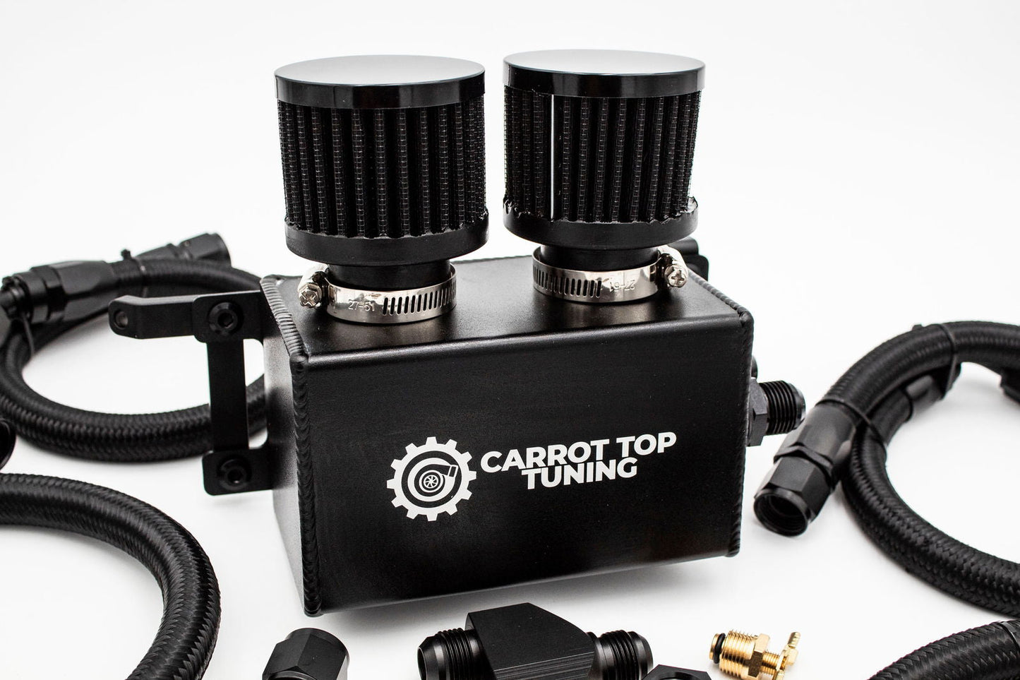 1.8T PnP Dual Breather Oil Catch Can Kit for CTT Cast or Billet Valve Cover - VW MK4 Audi TT Carrot Top Tuning