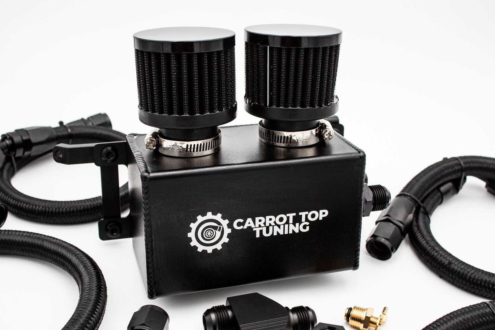 1.8T PnP Dual Breather Oil Catch Can Kit for CTT Cast or Billet Valve Cover - VW MK4 Audi TT Carrot Top Tuning
