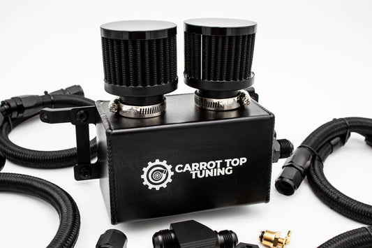 1.8T PnP Dual Breather Oil Catch Can Kit for CTT Cast or Billet Valve Cover - VW MK4 Audi TT Carrot Top Tuning