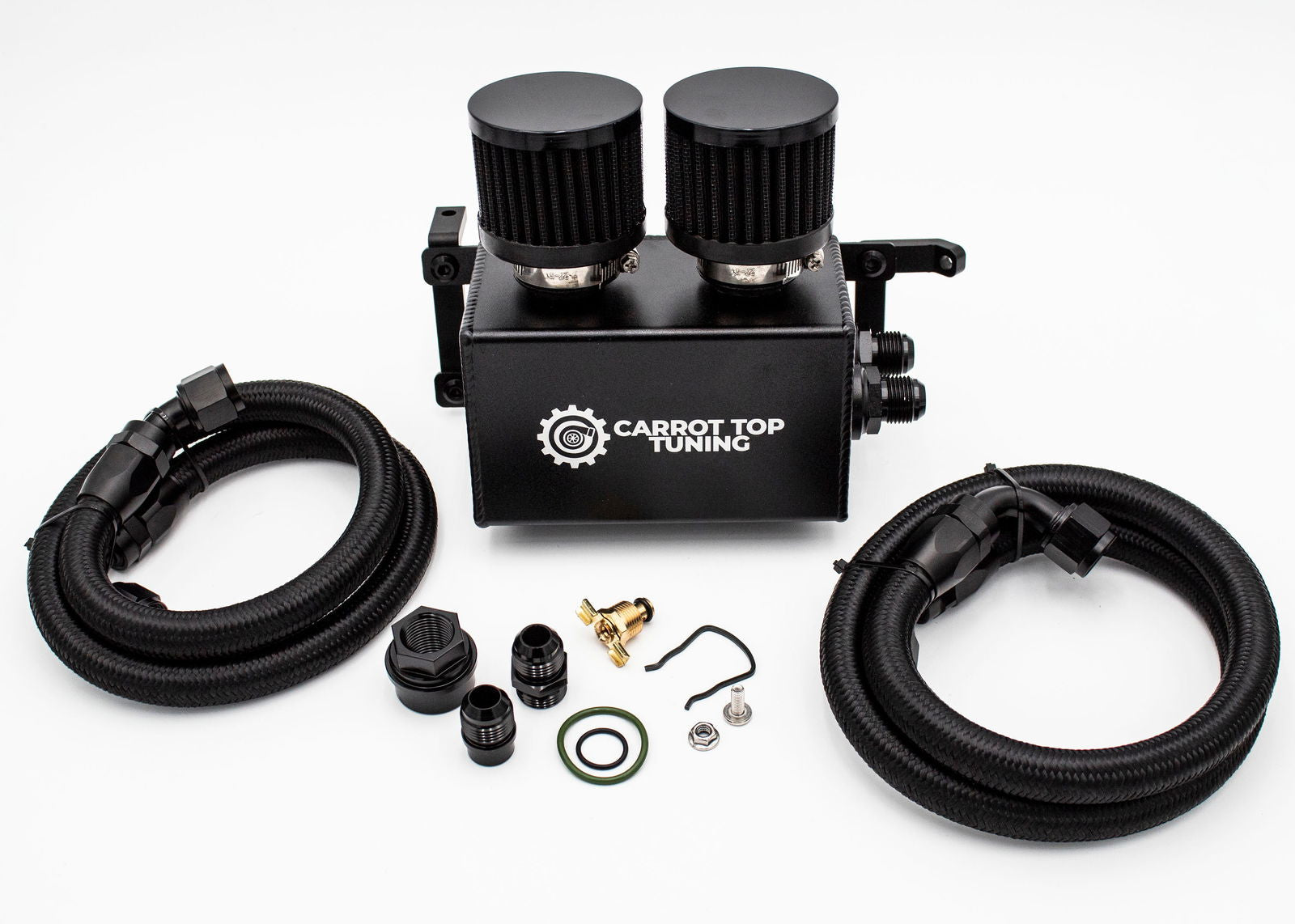 1.8T PnP Dual Breather Oil Catch Can Kit for OEM Stock Valve Cover - VW MK4 Audi TT Carrot Top Tuning