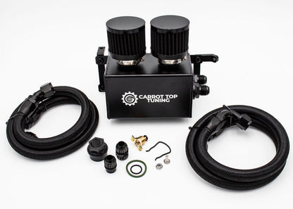 1.8T PnP Dual Breather Oil Catch Can Kit for OEM Stock Valve Cover - VW MK4 Audi TT Carrot Top Tuning