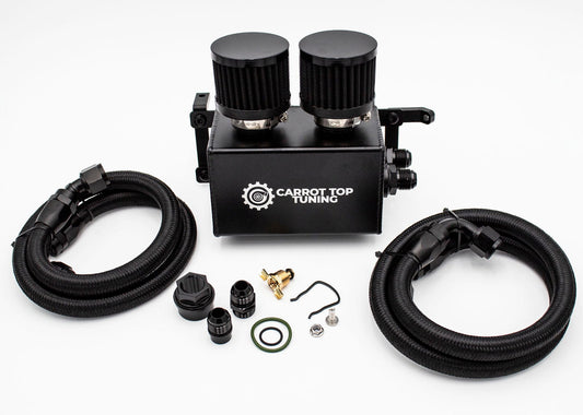 1.8T PnP Dual Breather Oil Catch Can Kit for OEM Stock Valve Cover - VW MK4 Audi TT Carrot Top Tuning