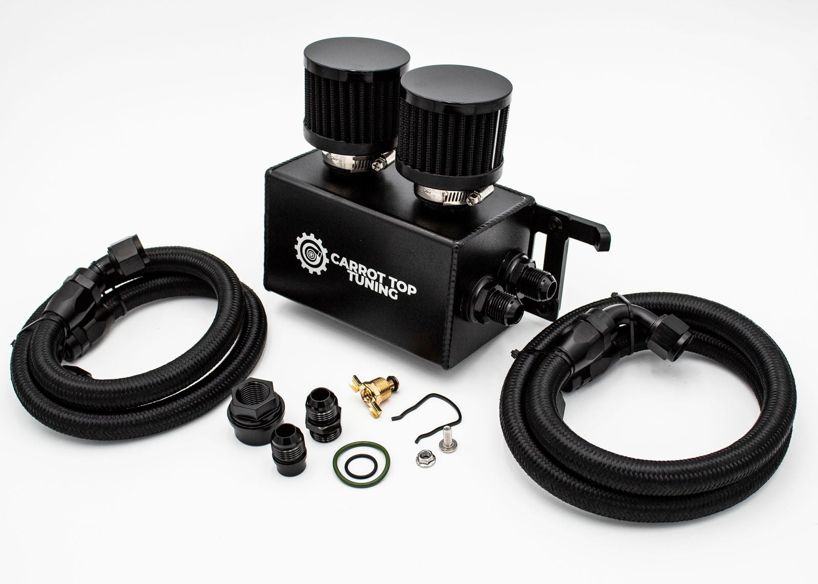 1.8T PnP Dual Breather Oil Catch Can Kit for OEM Stock Valve Cover - VW MK4 Audi TT Carrot Top Tuning