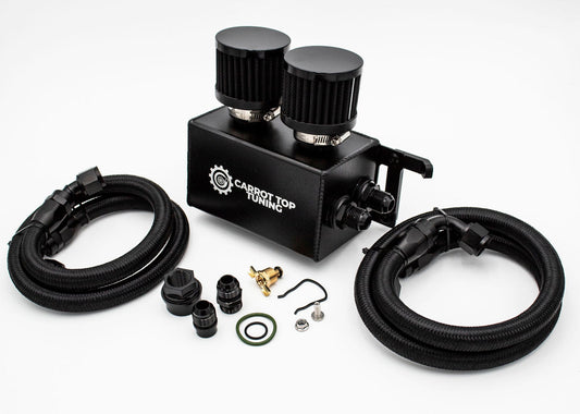 1.8T PnP Dual Breather Oil Catch Can Kit for OEM Stock Valve Cover - VW MK4 Audi TT Carrot Top Tuning