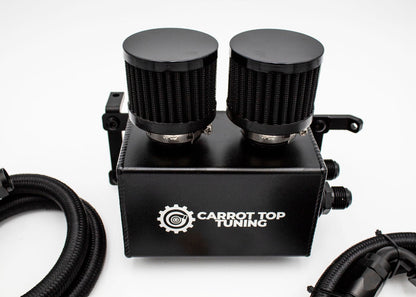 1.8T PnP Dual Breather Oil Catch Can Kit for OEM Stock Valve Cover - VW MK4 Audi TT Carrot Top Tuning