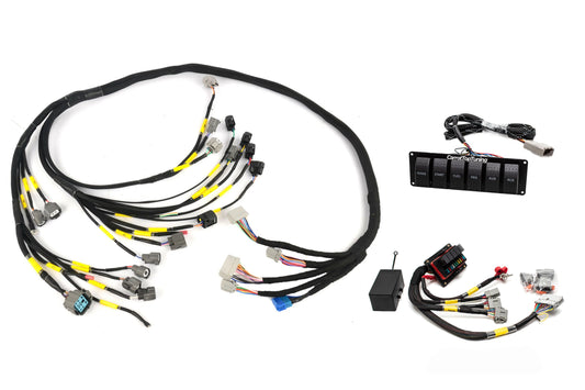 D & B-Series OBD2 Tucked Engine Harness Kit w/ Fuse Box, Switch Panel Carrot Top Tuning