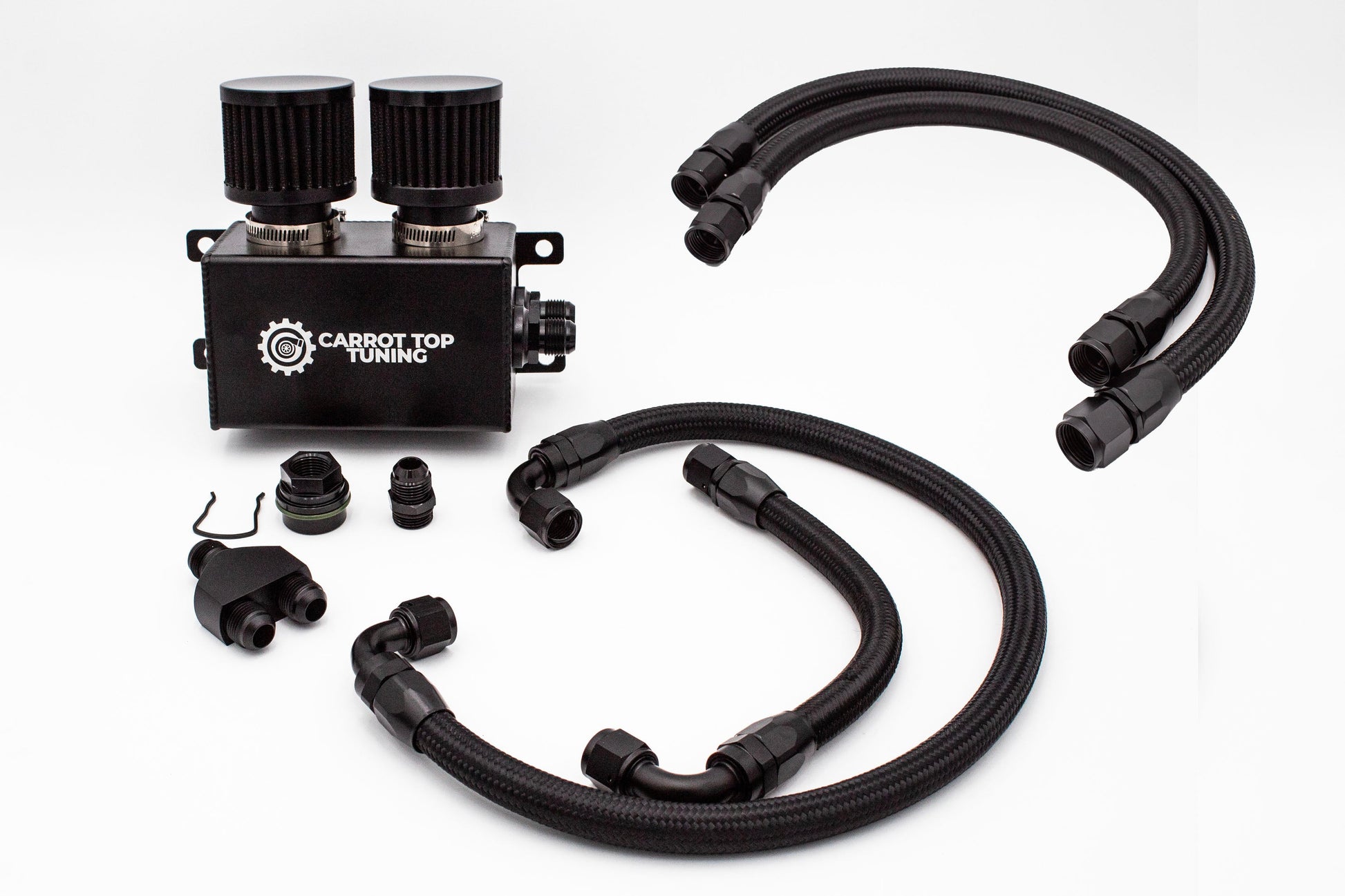 VW 1.8T PnP Dual Breather Oil Catch Can Kit for MK1/MK2 Golf GTI Rabbit Jetta Carrot Top Tuning