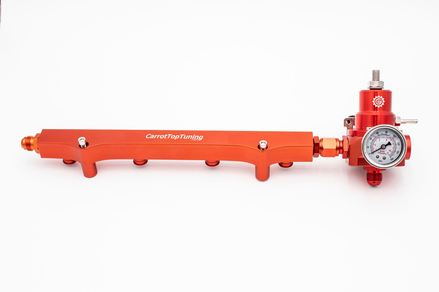 1.8T High Flow Fuel Rail w/ Adjustable FPR (Fuel Pressure Regulator) | AN Fitting Ready | Audi Volkswagen Carrot Top Tuning