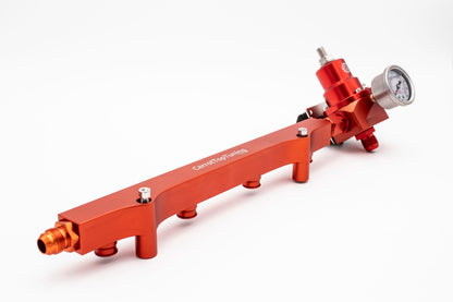1.8T High Flow Fuel Rail w/ Adjustable FPR (Fuel Pressure Regulator) | AN Fitting Ready | Audi Volkswagen Carrot Top Tuning