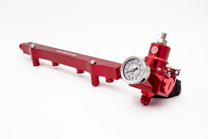 1.8T High Flow Fuel Rail w/ Adjustable FPR (Fuel Pressure Regulator) | AN Fitting Ready | Audi Volkswagen Carrot Top Tuning