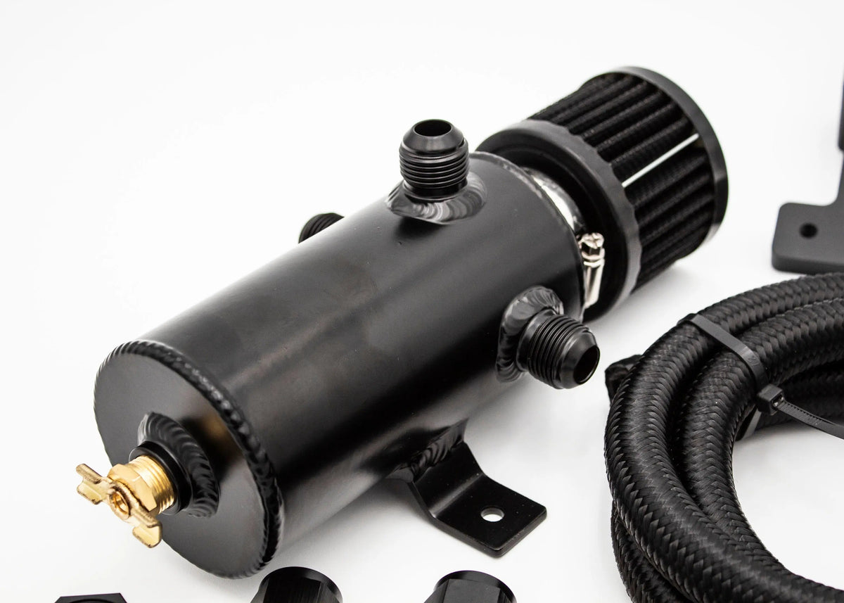 Oil Catch Can Kit + CNC Billet Mounting Bracket 1.8T VW MK4 Audi TT V1.2 - OEM Valve Cover Fitment Carrot Top Tuning