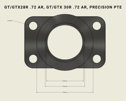 SS304 CNC Cast T3 to GT / GTX / G Series / Precision PTE Tial Turbo V-Band (VBand) Inlet Adapter Flange Carrot Top Tuning