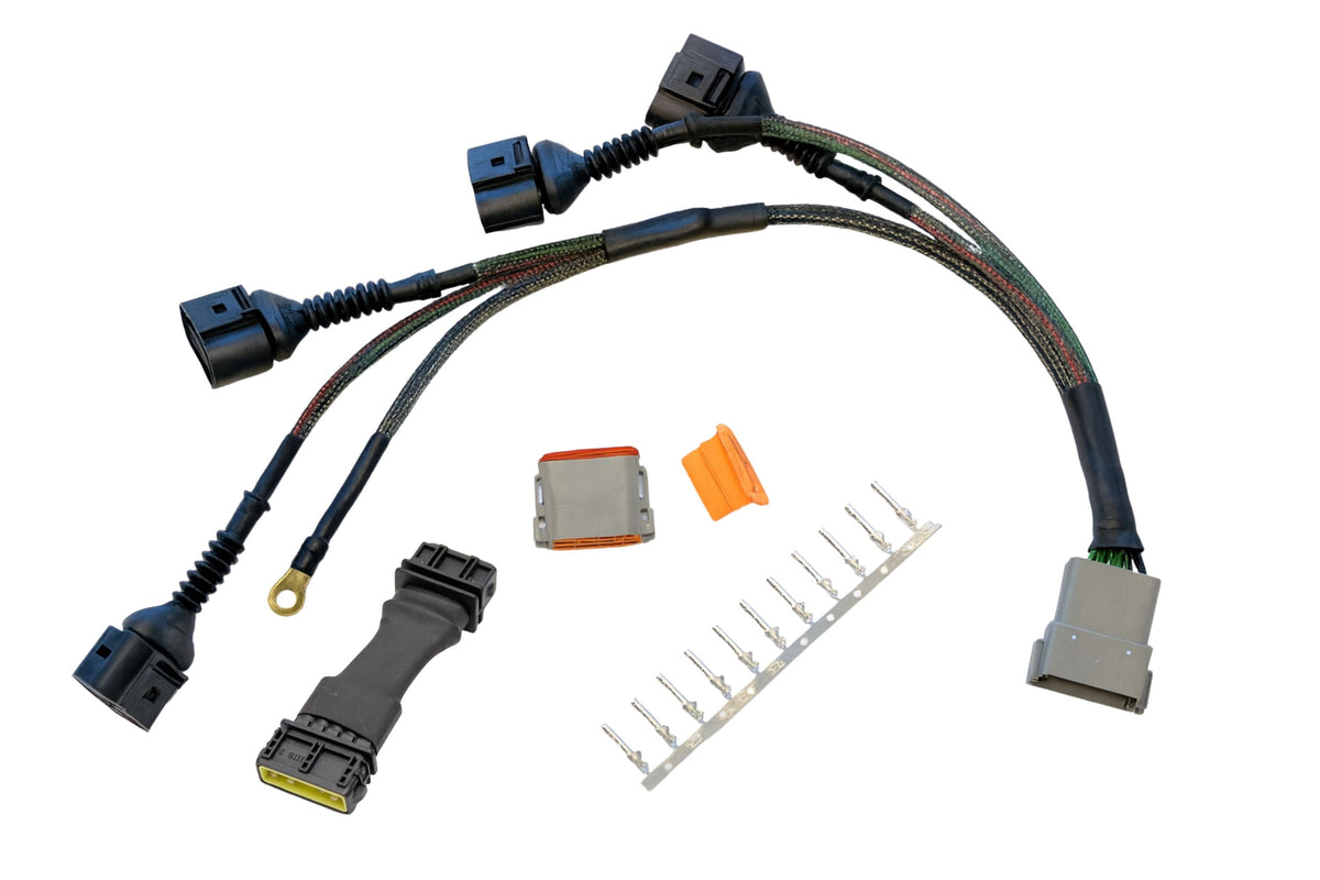 Audi VW 1.8T to 2.0T FSI Coil Conversion Harness Kit – ICM Delete with Billet Adapter Plates (A4, Golf, Jetta, Passat) Carrot Top Tuning