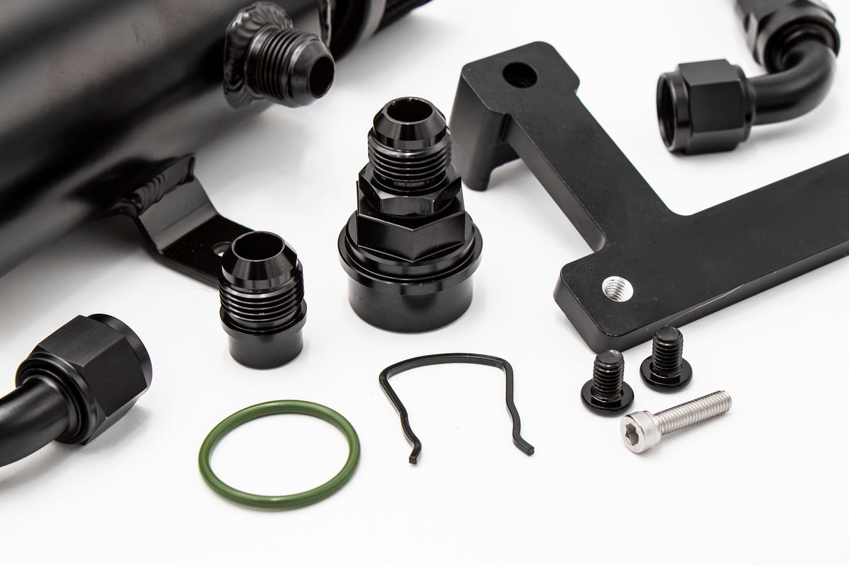 Oil Catch Can Kit + CNC Billet Mounting Bracket 1.8T VW MK4 Audi TT V1.2 - OEM Valve Cover Fitment Carrot Top Tuning