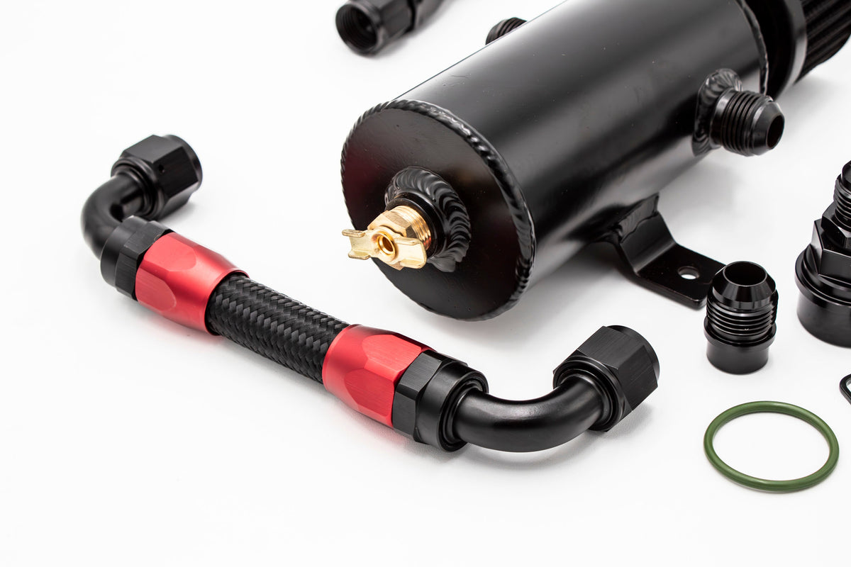 Oil Catch Can Kit + CNC Billet Mounting Bracket 1.8T VW MK4 Audi TT V1.2 - OEM Valve Cover Fitment Carrot Top Tuning