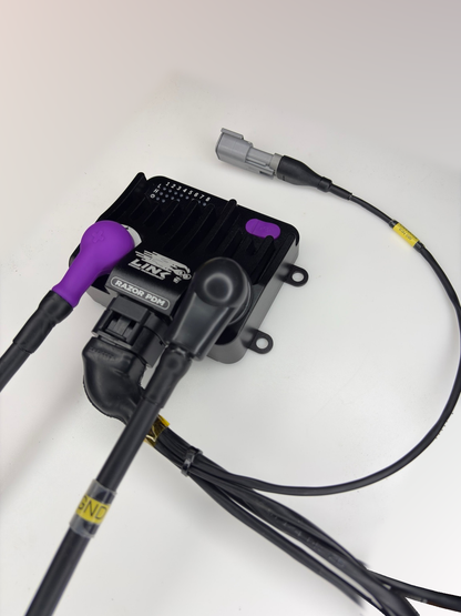 Custom VTI Link Razor PDM loom example showing labeled breakout branches and connector detailing